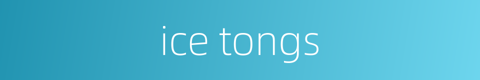 ice tongs的同义词