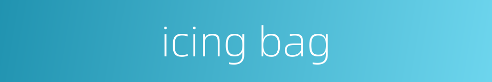 icing bag的同义词