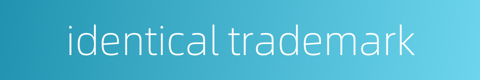 identical trademark的同义词