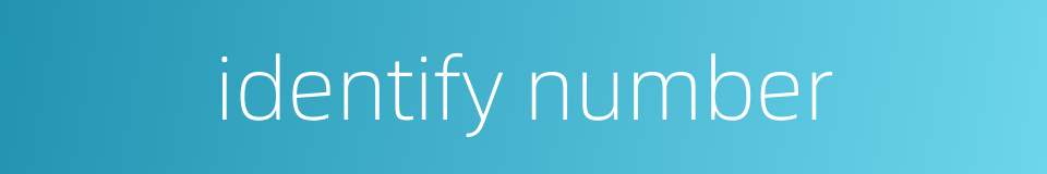 identify number的同义词