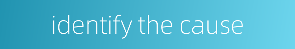 identify the cause的同义词