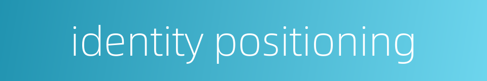 identity positioning的同义词