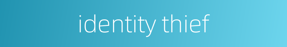 identity thief的同义词