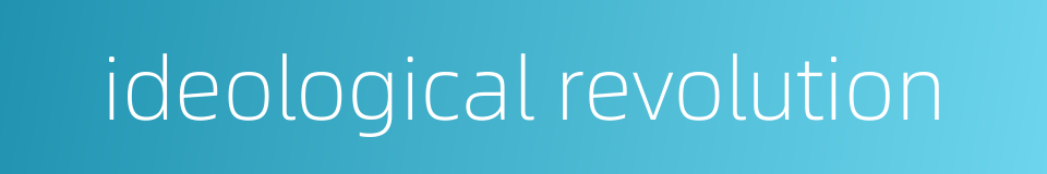ideological revolution的同义词