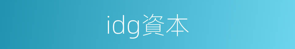 idg資本的同義詞