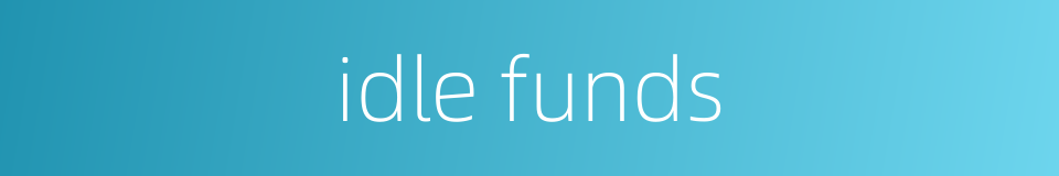 idle funds的同义词