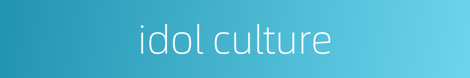 idol culture的同义词