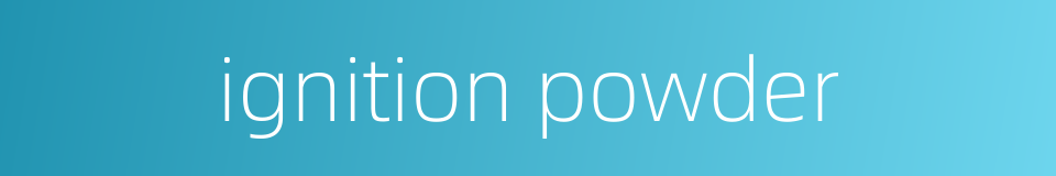 ignition powder的同义词