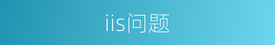 iis问题的同义词