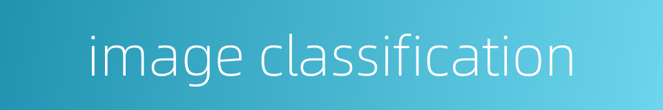 image classification的同义词