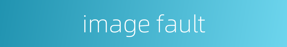 image fault的同义词