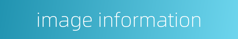 image information的同义词