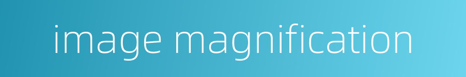 image magnification的同义词