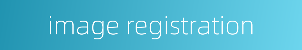 image registration的同义词