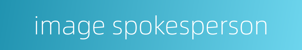 image spokesperson的同义词