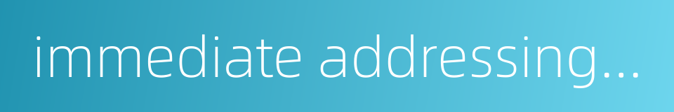 immediate addressing mode的同义词