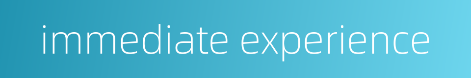 immediate experience的同义词