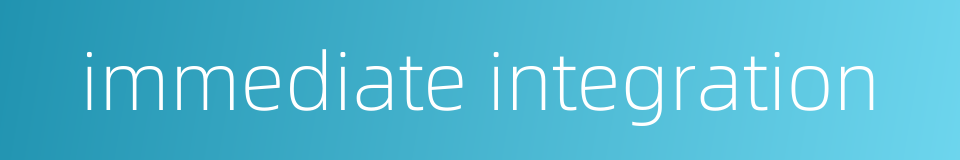 immediate integration的同义词
