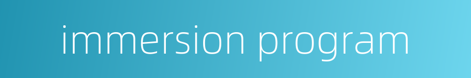 immersion program的同义词
