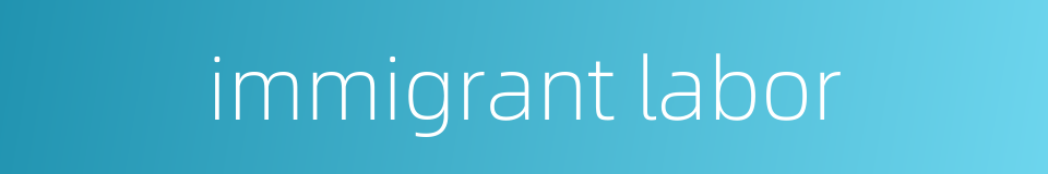 immigrant labor的同义词