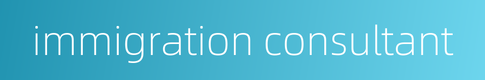 immigration consultant的同义词