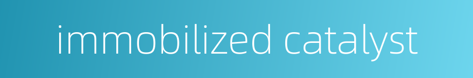 immobilized catalyst的同义词