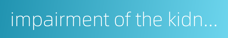 impairment of the kidney的同义词