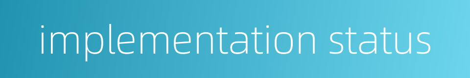 implementation status的同义词