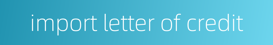 import letter of credit的同义词