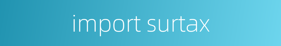 import surtax的同义词