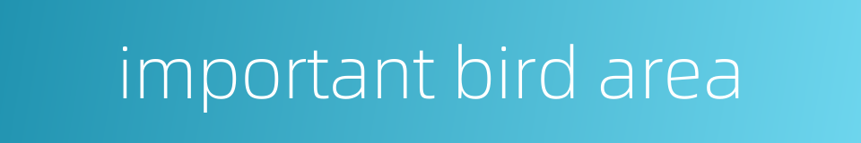 important bird area的同义词