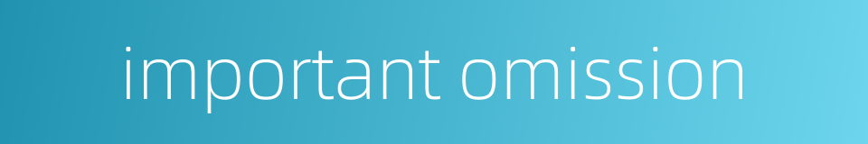 important omission的同义词