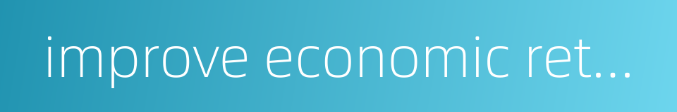 improve economic returns的同义词