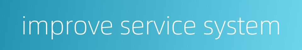 improve service system的同义词