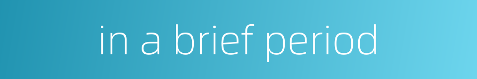 in a brief period的同义词