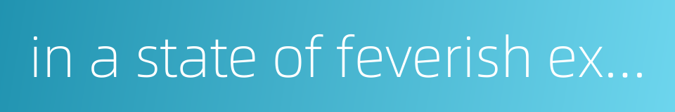 in a state of feverish excitement的同义词