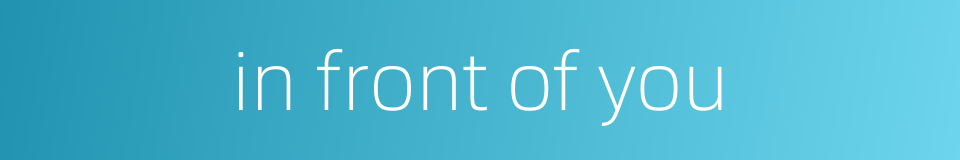 in front of you的同义词