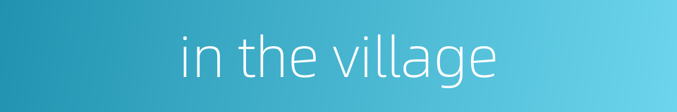 in the village的同义词