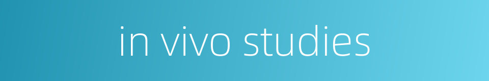 in vivo studies的同义词