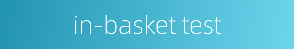 in-basket test的同义词