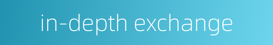 in-depth exchange的同义词