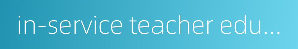 in-service teacher education的同义词