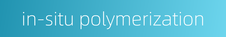 in-situ polymerization的同义词