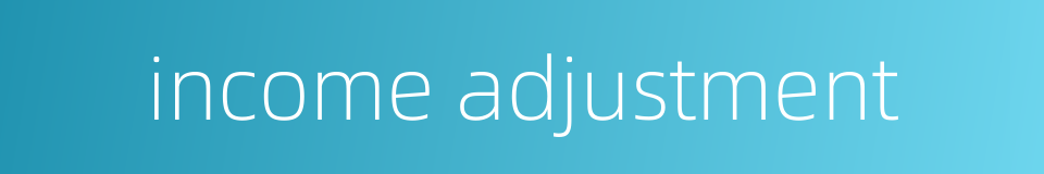income adjustment的同义词