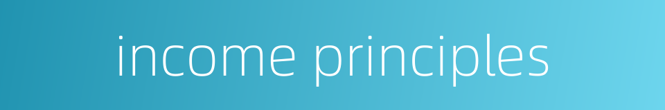 income principles的同义词