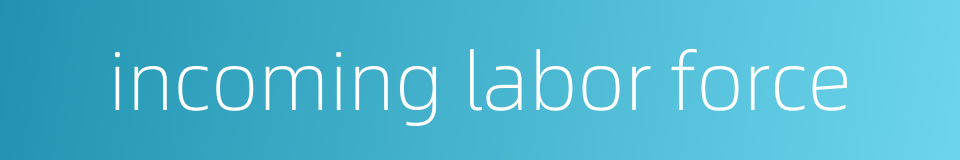 incoming labor force的同义词