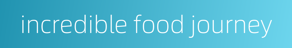 incredible food journey的同义词
