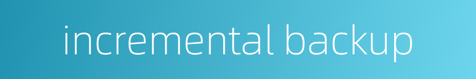 incremental backup的同义词