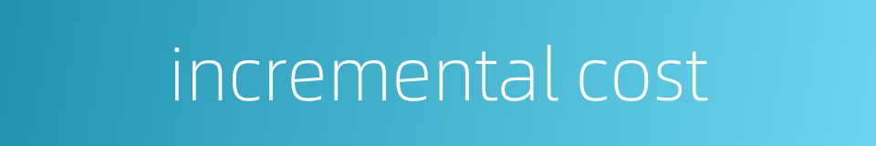 incremental cost的同义词