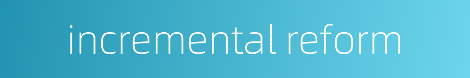 incremental reform的同义词